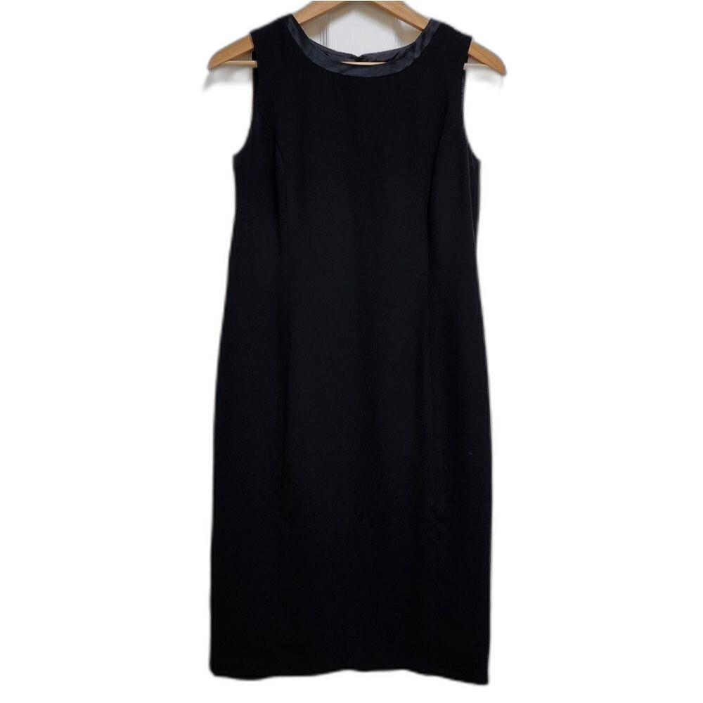 Laura Scott Black Sleeveless Sheath Dress Zipper Classic Career Party Size 10